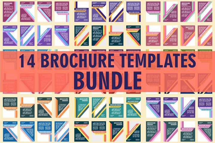 Event advertising blank brochure layout design set