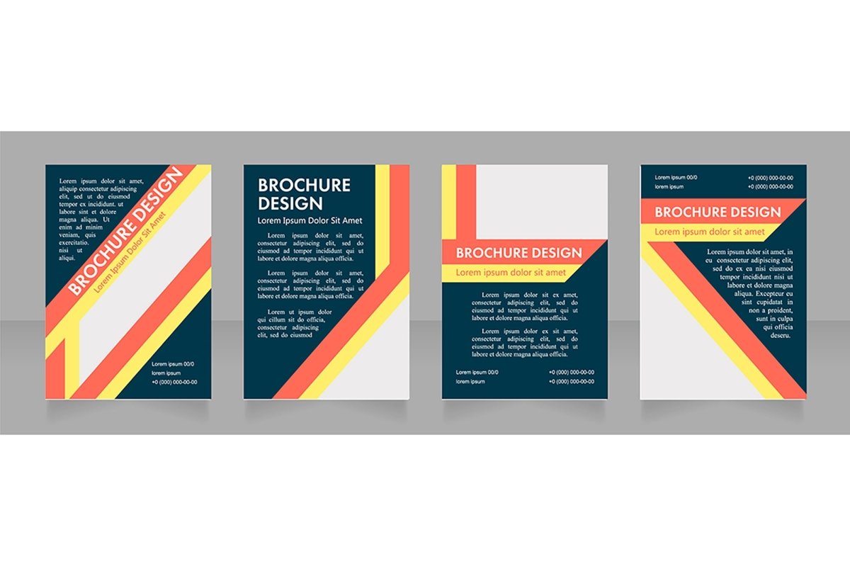 Event advertising blank brochure layout design set