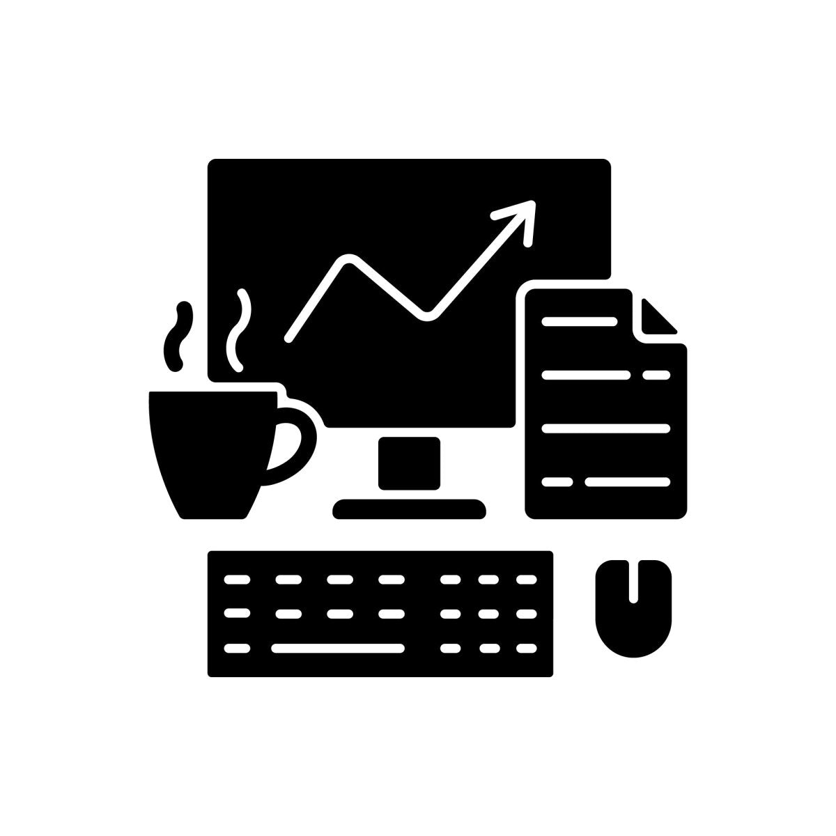 Everyday routine black glyph icons set on white space