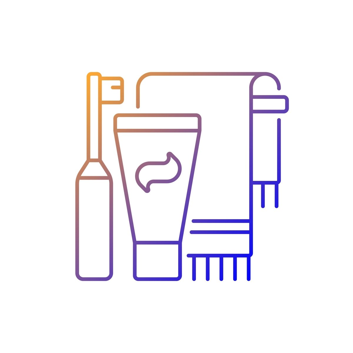 Everyday routine gradient linear vector icons set
