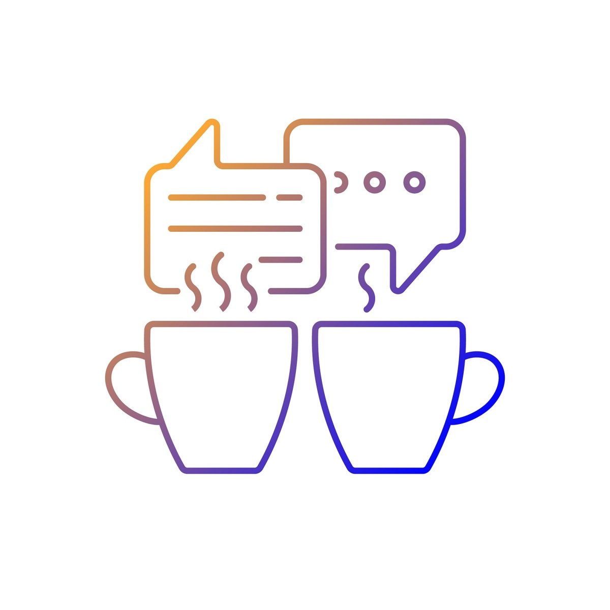 Everyday routine gradient linear vector icons set