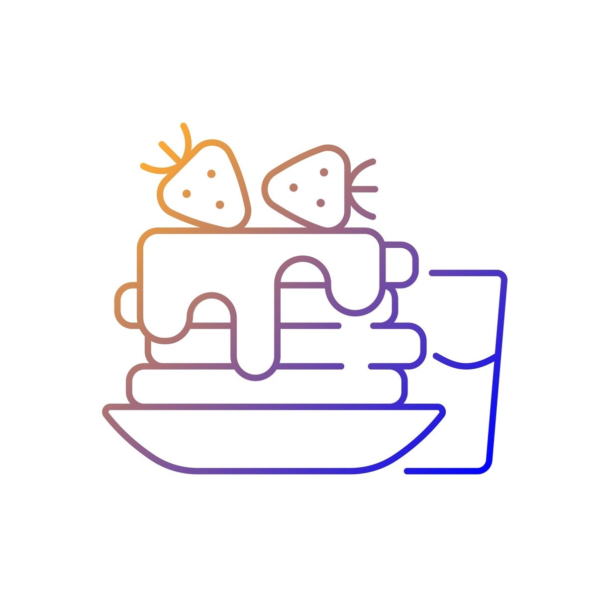 Everyday routine gradient linear vector icons set
