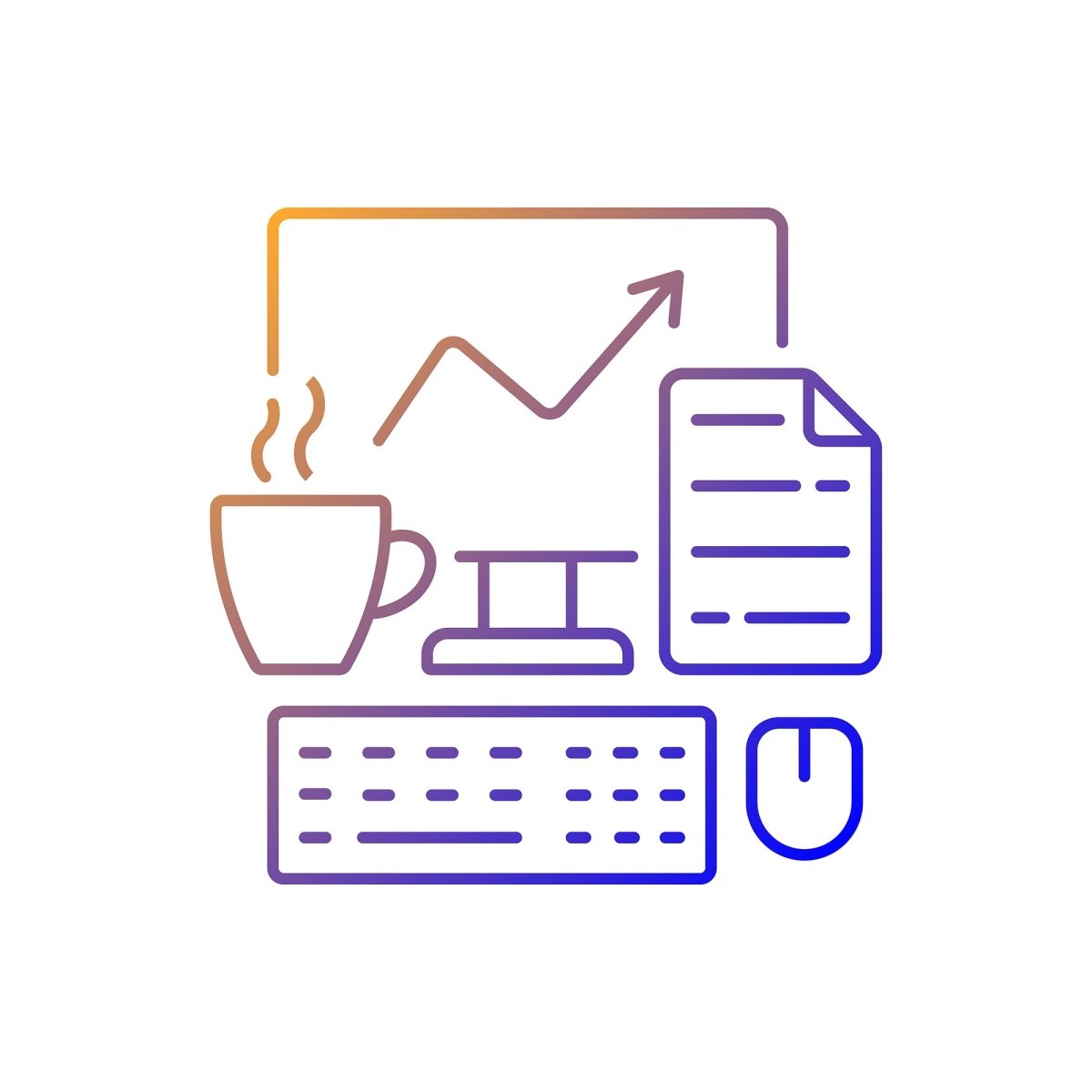 Everyday routine gradient linear vector icons set