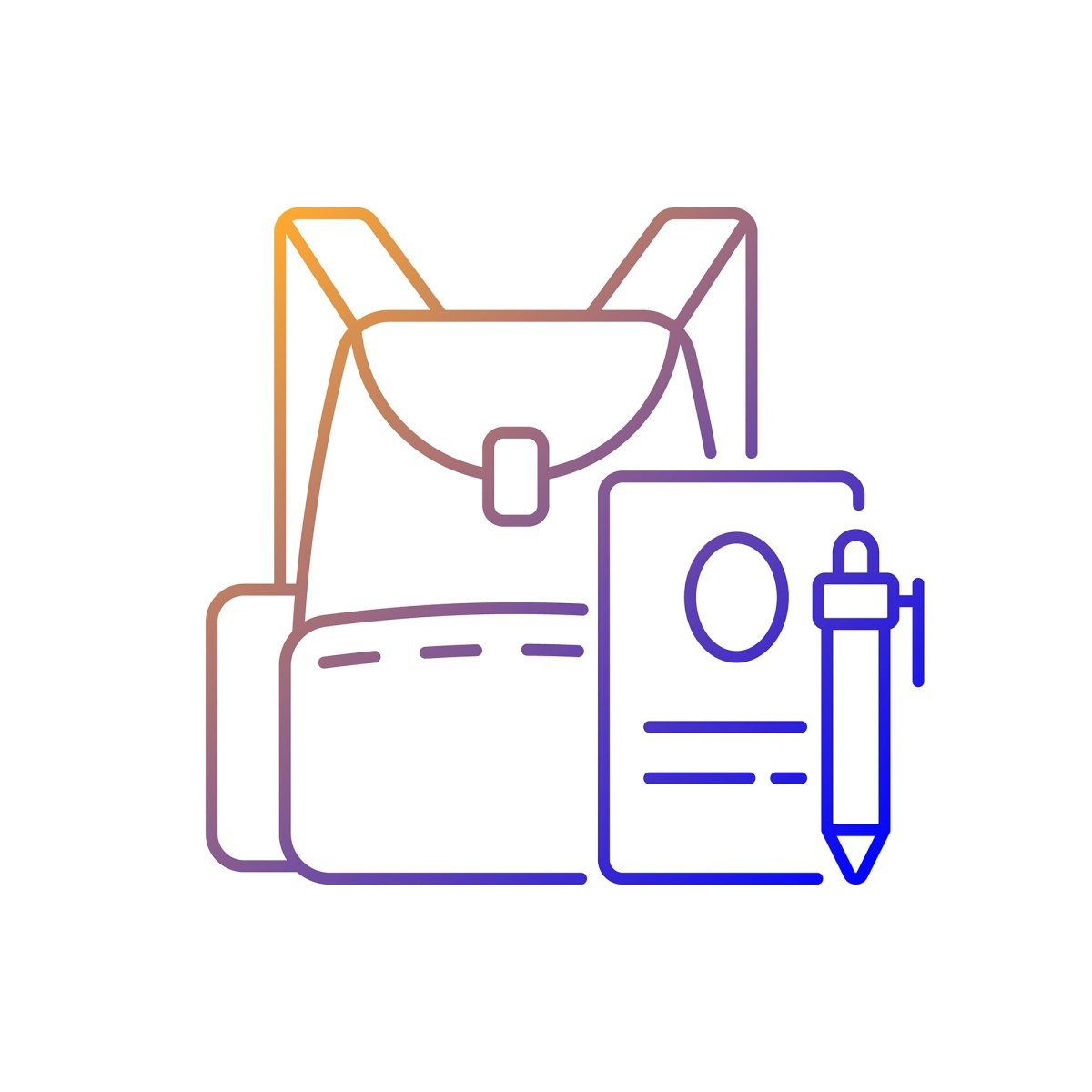 Everyday routine gradient linear vector icons set