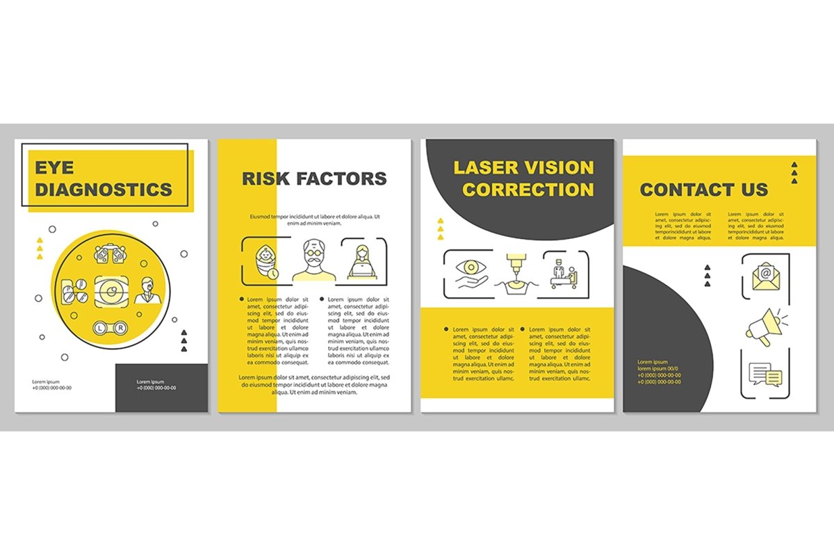 Eye health brochure template set