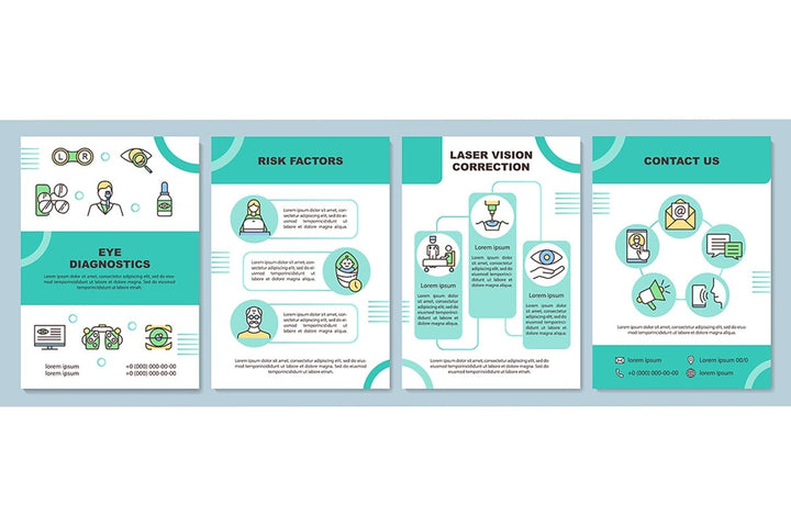 Eye health brochure template set