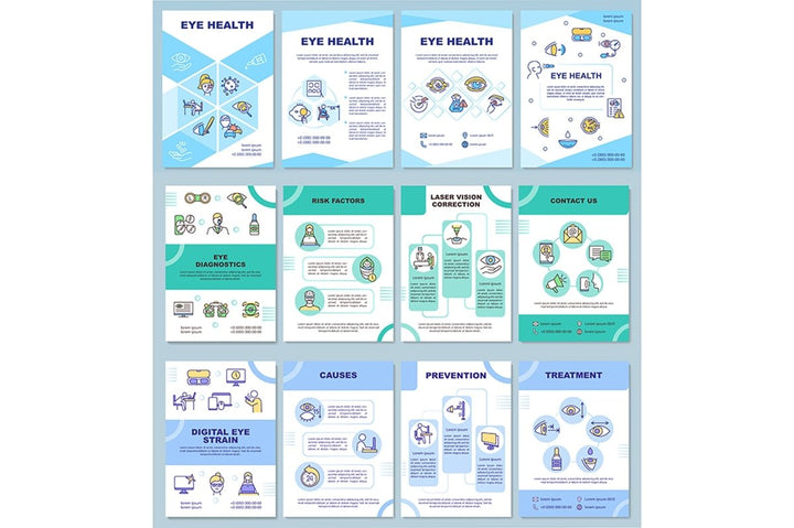 Eye health brochure template set
