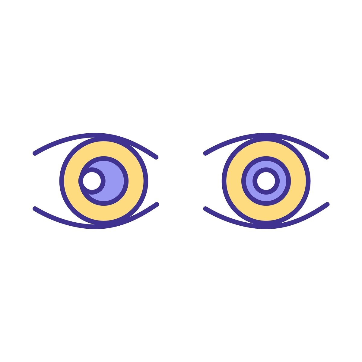 Eye health RGB color icons set