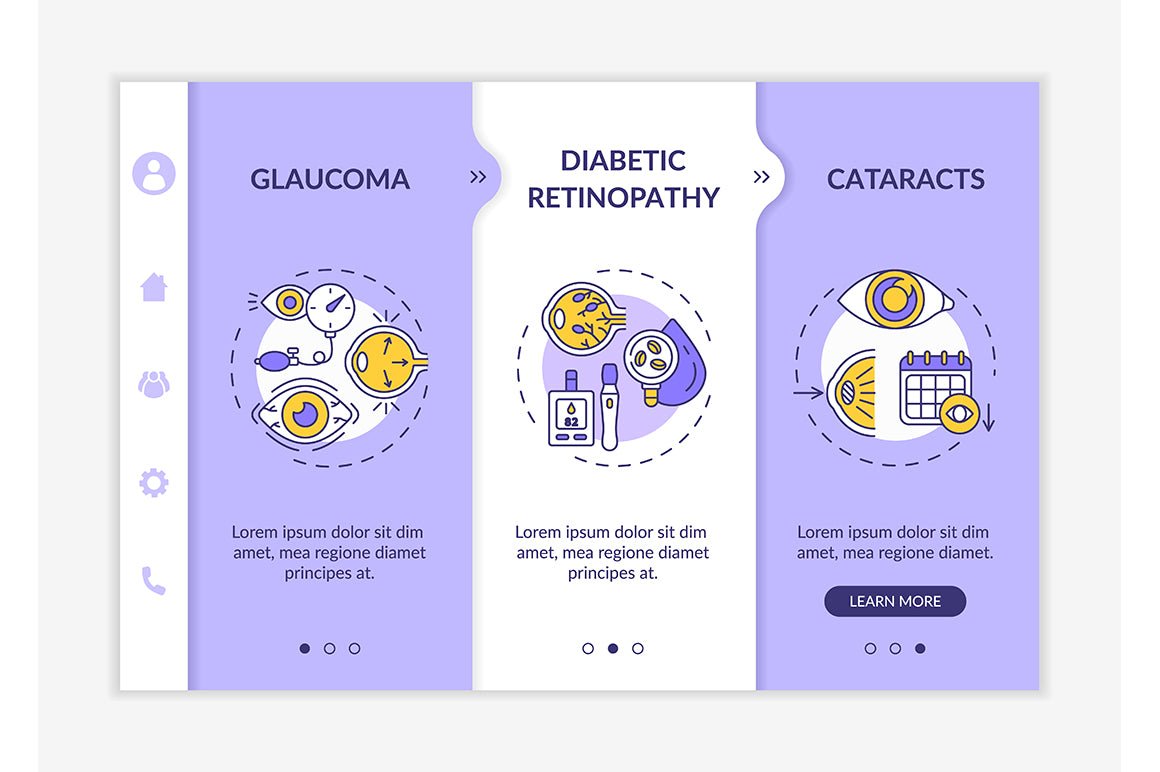 Eye screening onboarding vector template bundle