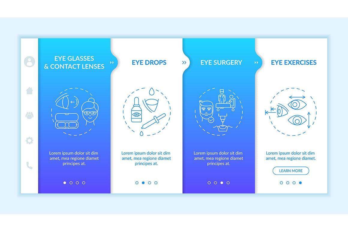 Eye screening onboarding vector template bundle