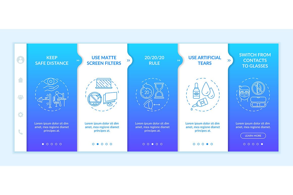 Eye screening onboarding vector template bundle