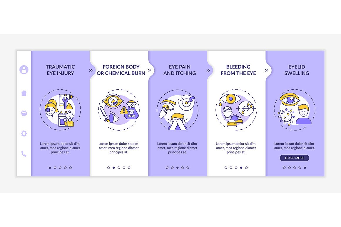 Eye screening onboarding vector template bundle