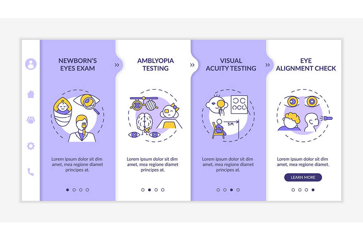 Eye screening onboarding vector template bundle