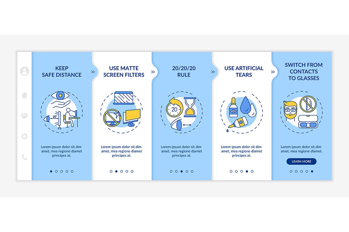 Eye screening onboarding vector template bundle