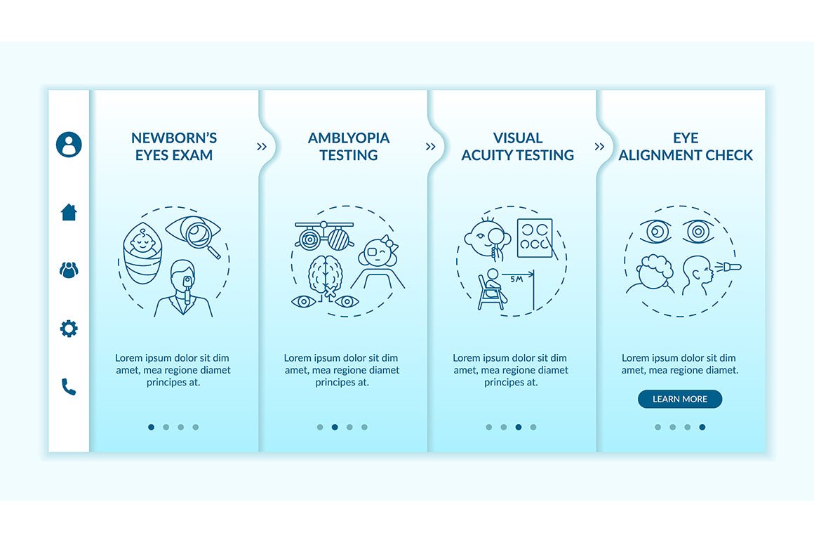 Eye screening onboarding vector template bundle