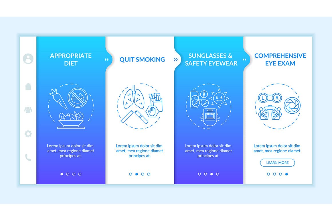 Eye screening onboarding vector template bundle