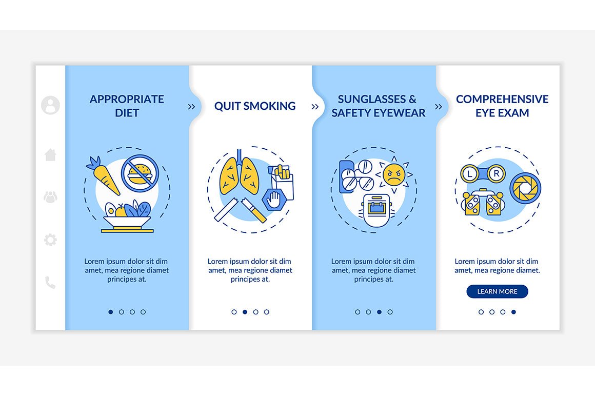 Eye screening onboarding vector template bundle