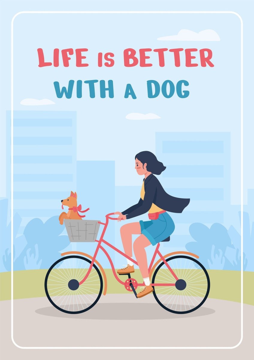 Family adopting dog poster flat vector templates
