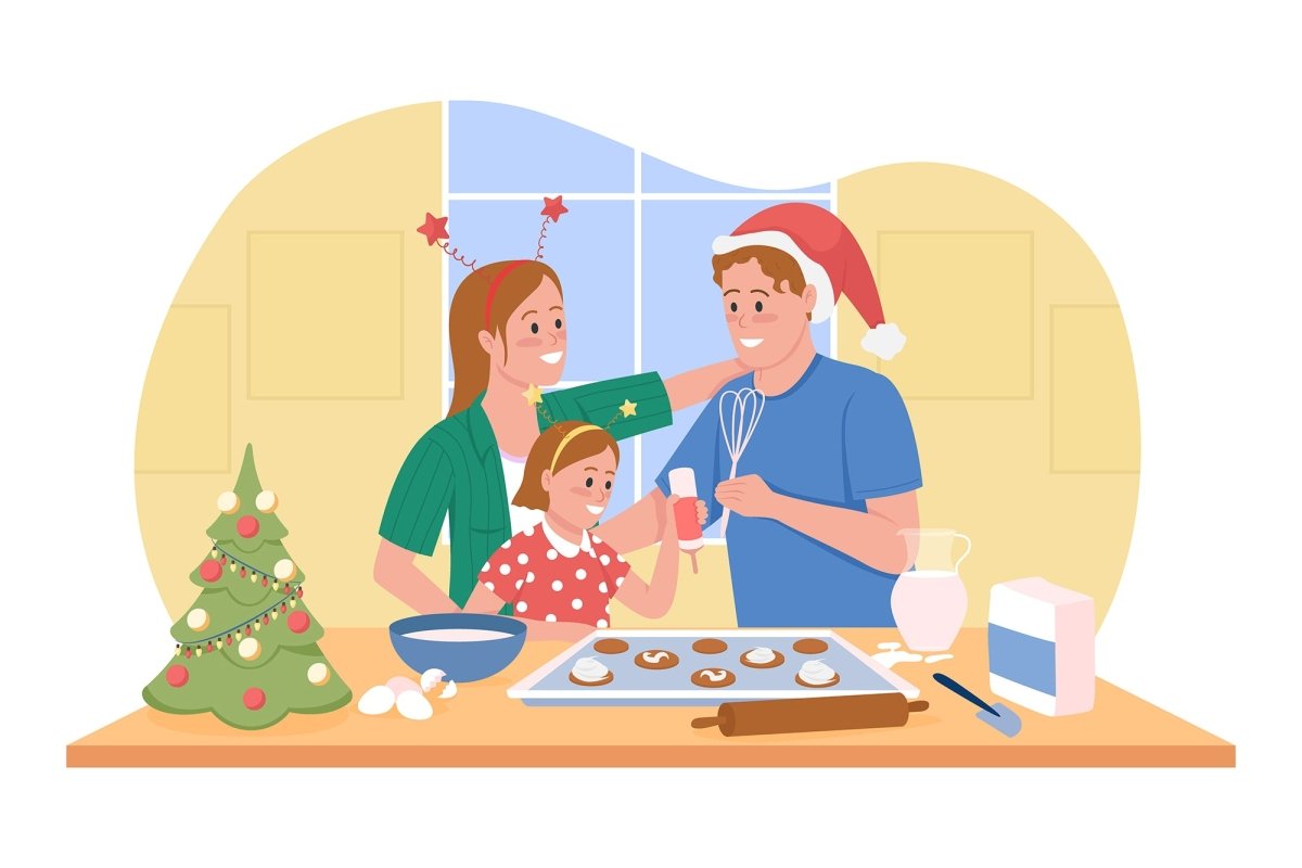 Family illustrations flat color vector bundle
