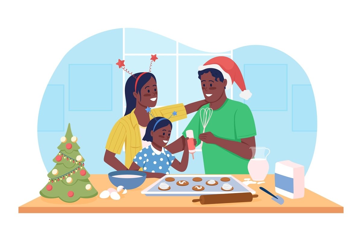 Family illustrations flat color vector bundle