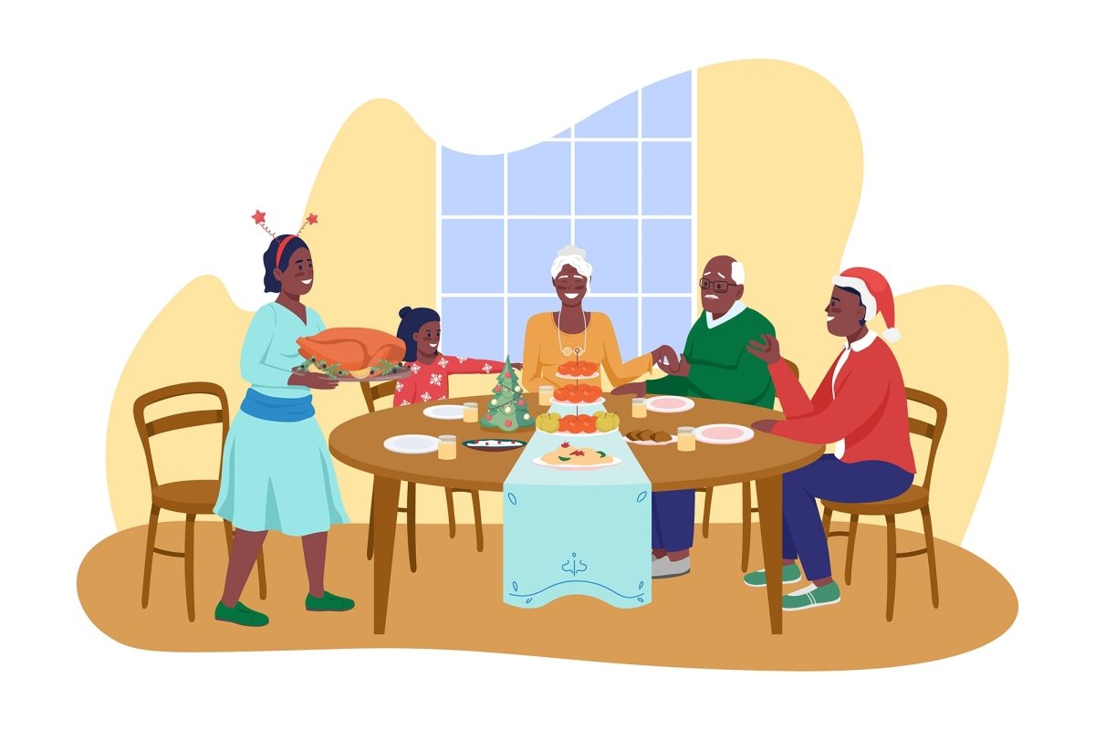 Family illustrations flat color vector bundle