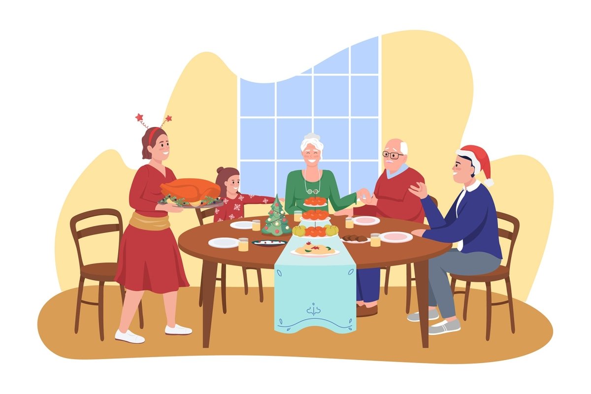 Family illustrations flat color vector bundle
