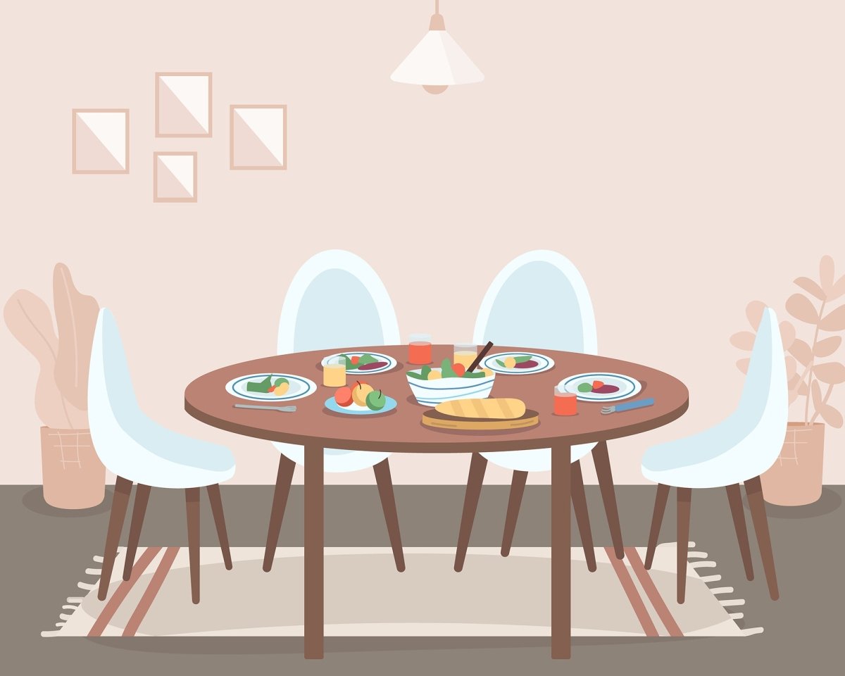 Family pastime color vector illustrations set