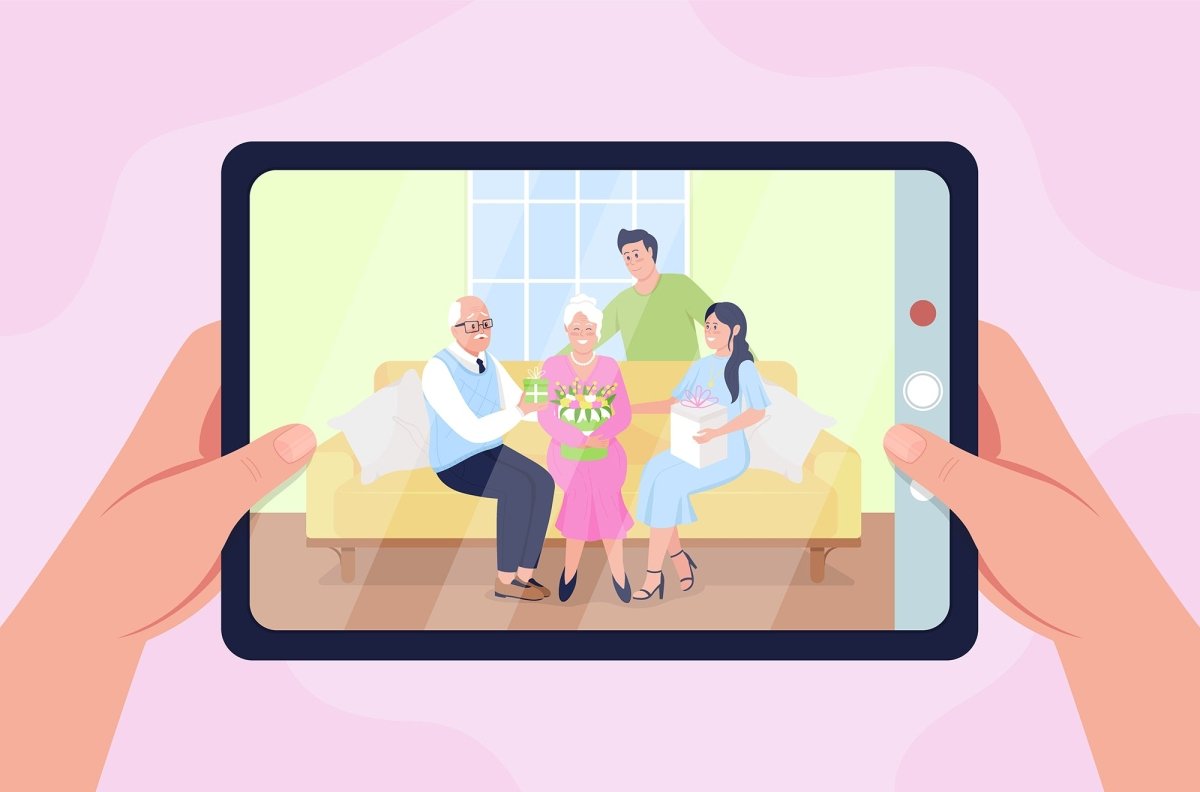 Family pastime color vector illustrations set