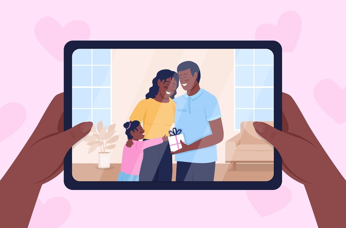 Family pastime color vector illustrations set