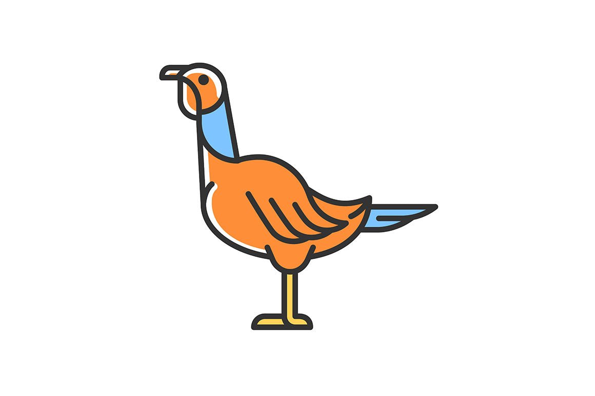 Farm birds for poultry RGB color icons set