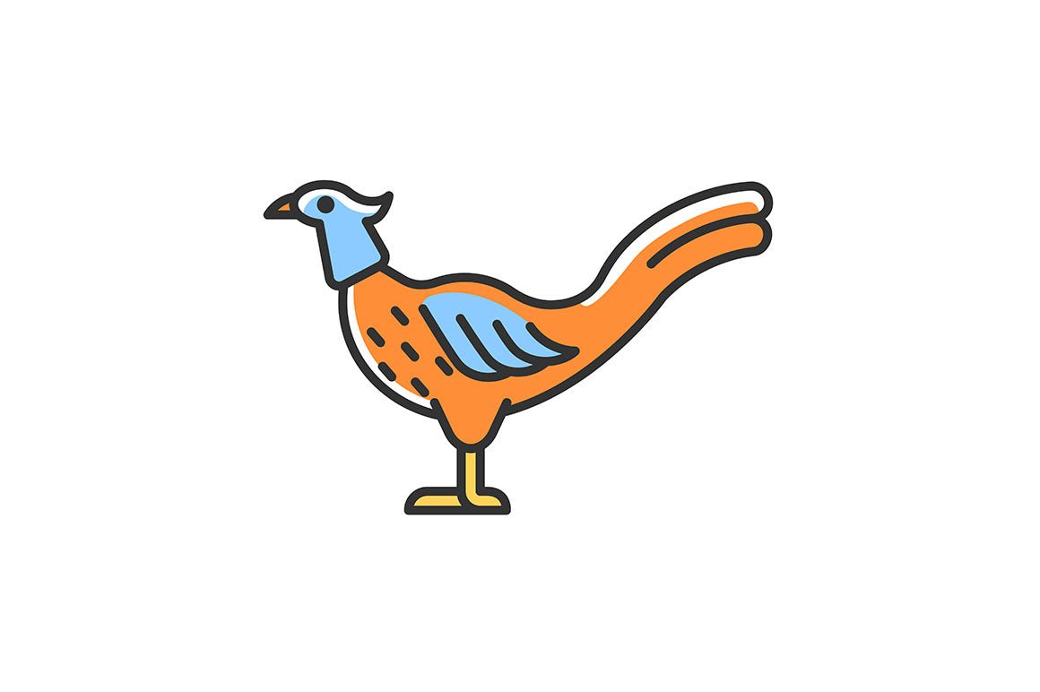 Farm birds for poultry RGB color icons set
