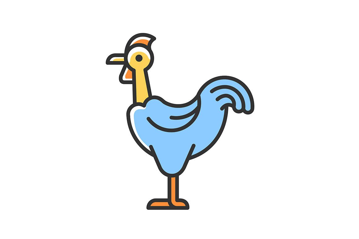 Farm birds for poultry RGB color icons set