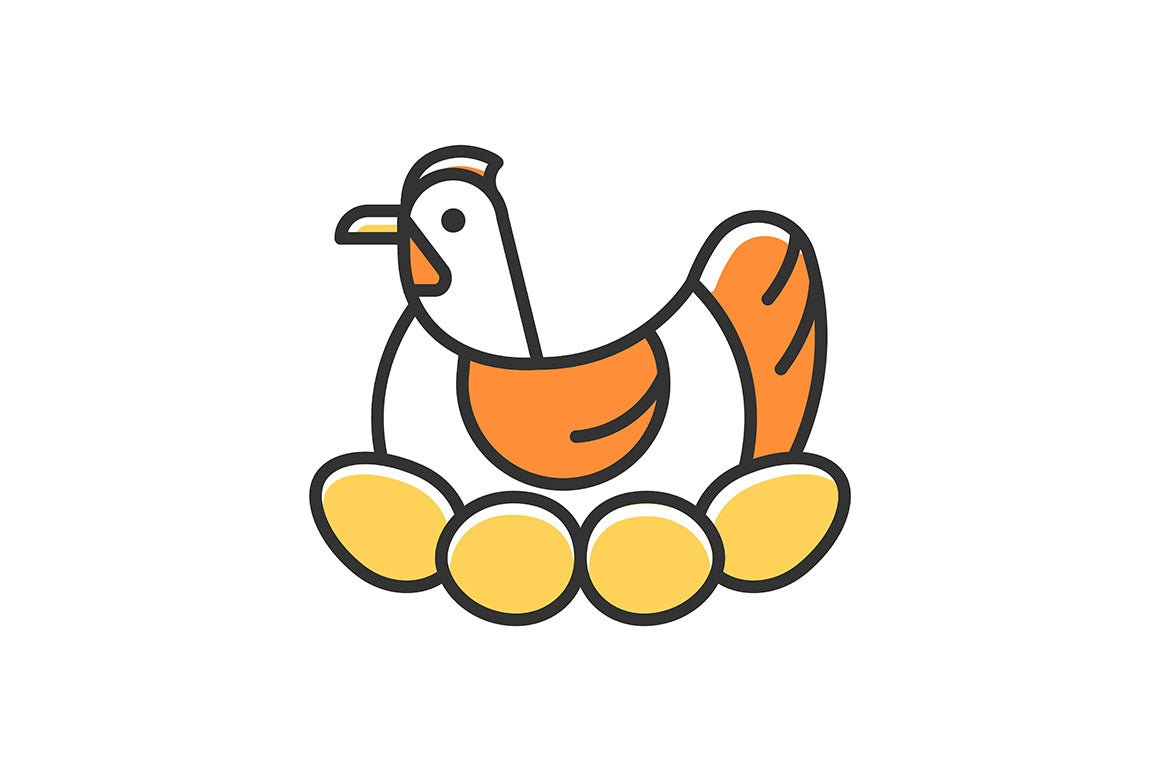 Farm birds for poultry RGB color icons set