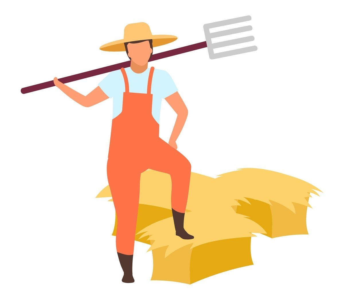 Farm flat vector illustrations set