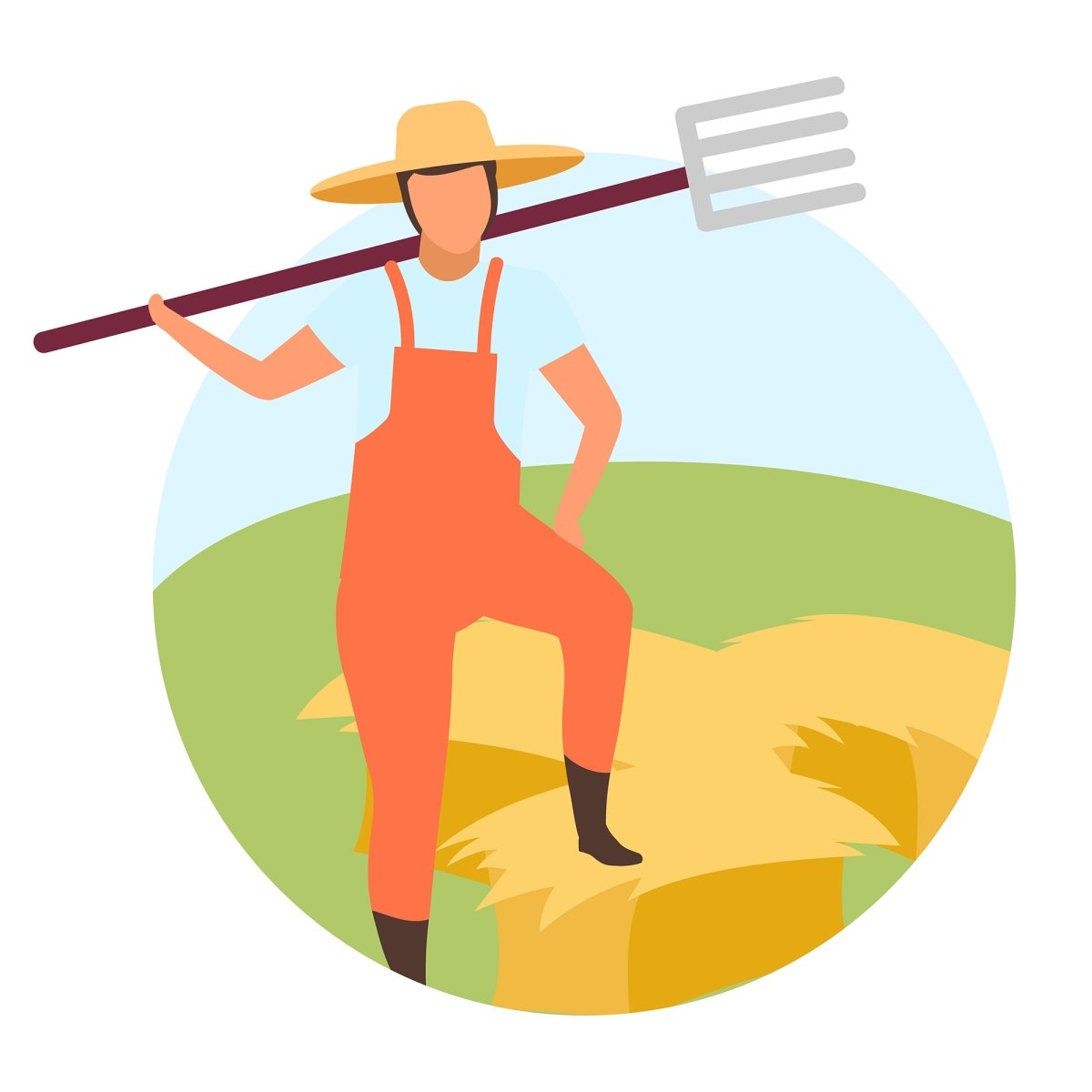Farming flat concept icons set
