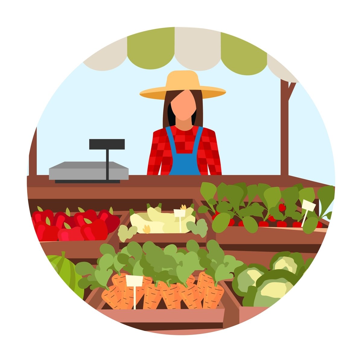 Farming flat concept icons set