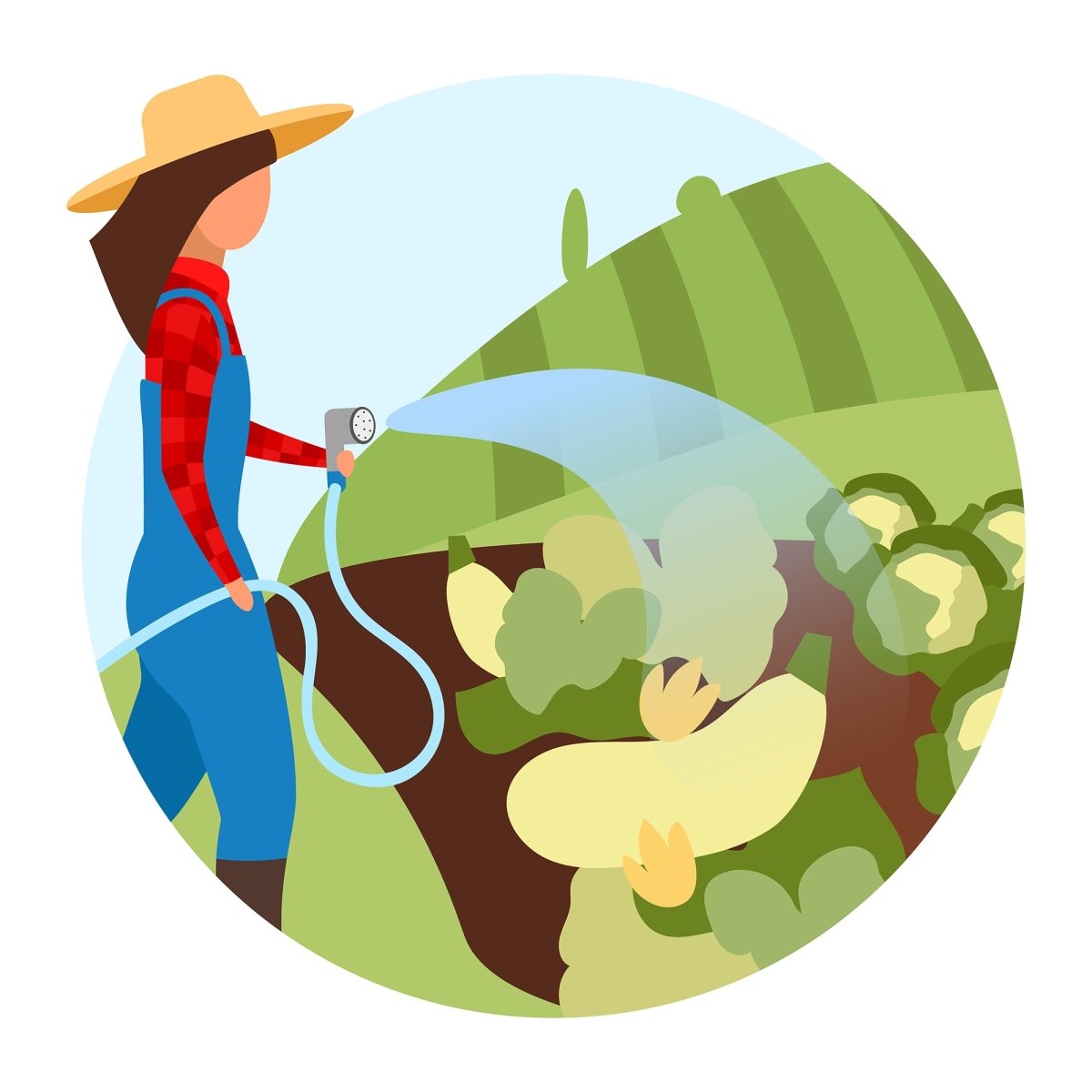 Farming flat concept icons set
