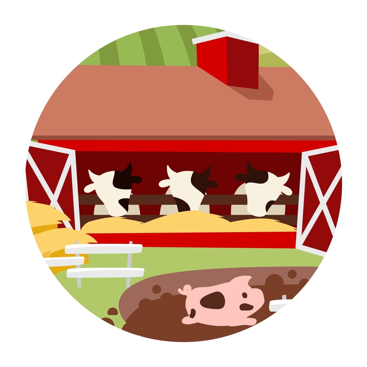 Farming flat concept icons set
