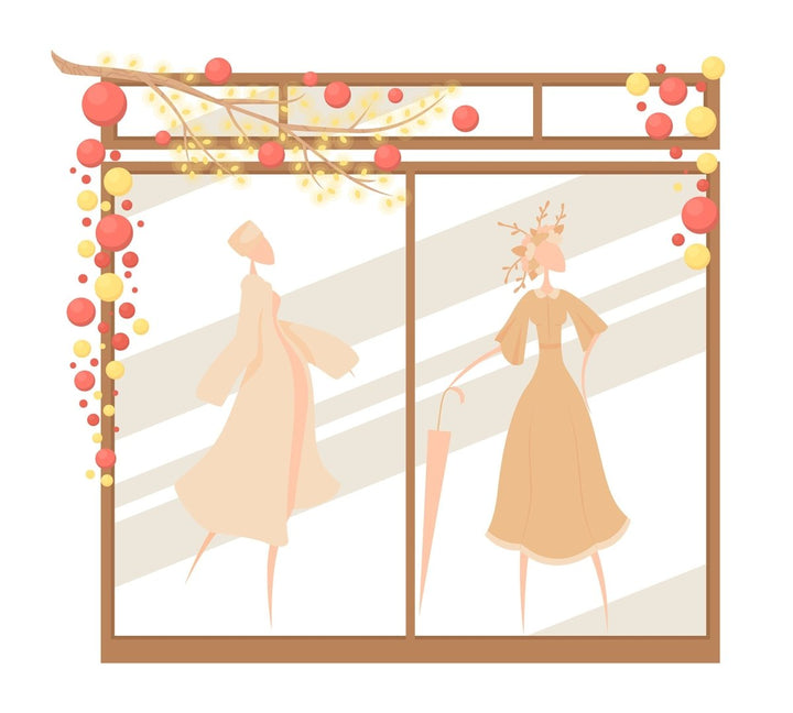 Fashion shop showcase semi flat color vector object