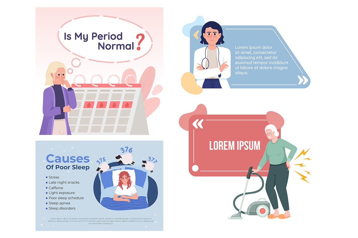 Female health templates set
