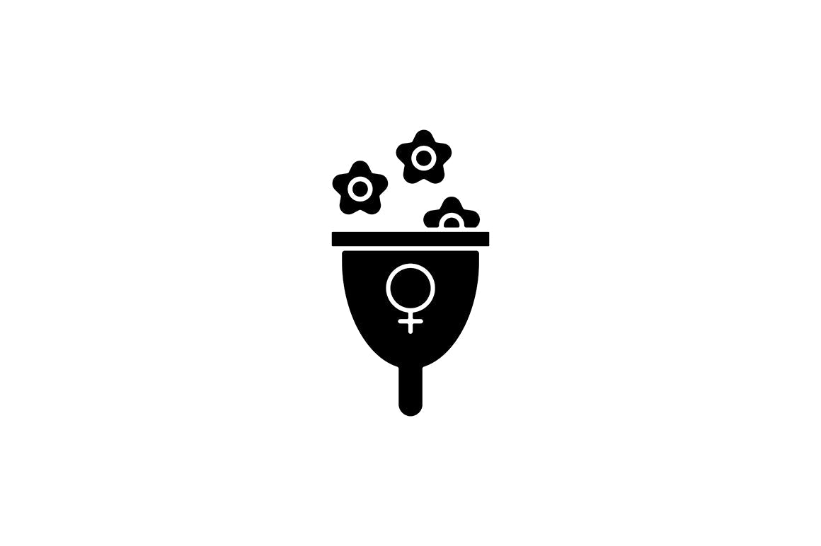 Feminism symbols black glyph icons set on white space