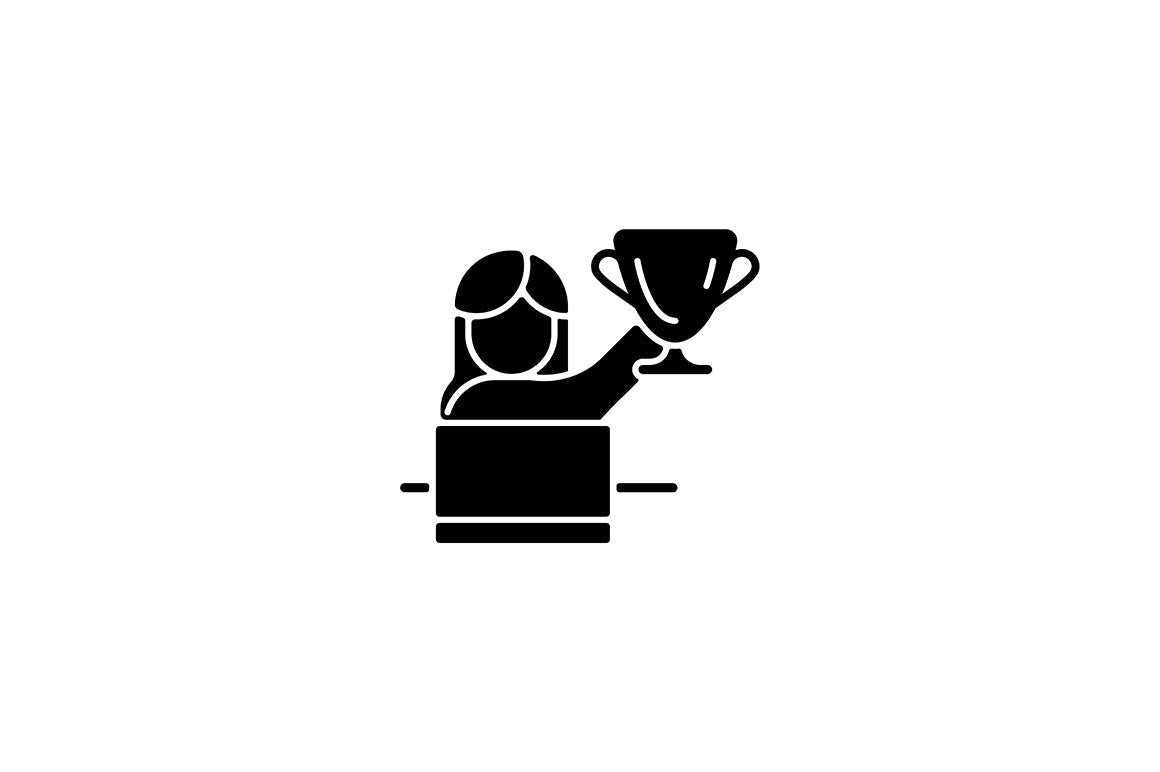 Feminism symbols black glyph icons set on white space