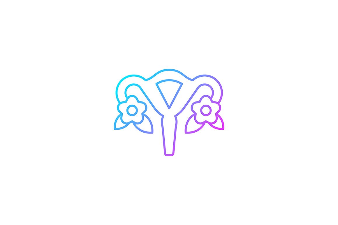 Feminism symbols gradient icons set for dark and light mode