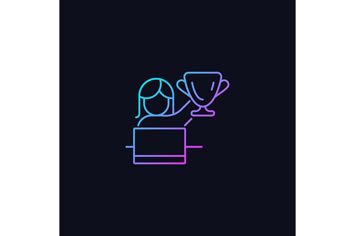 Feminism symbols gradient icons set for dark and light mode