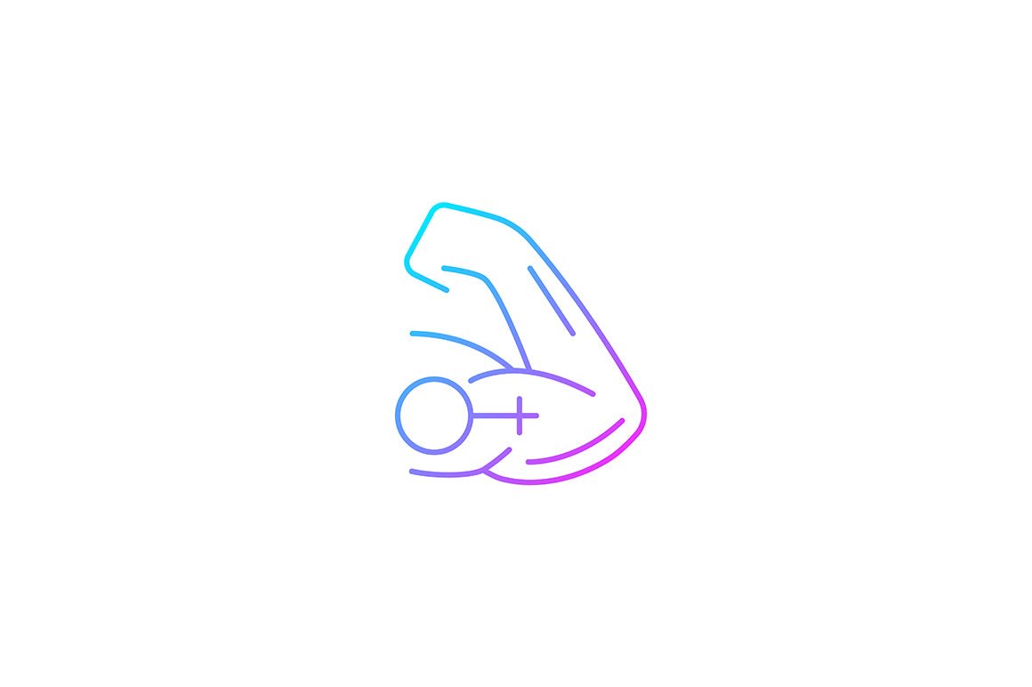 Feminism symbols gradient icons set for dark and light mode