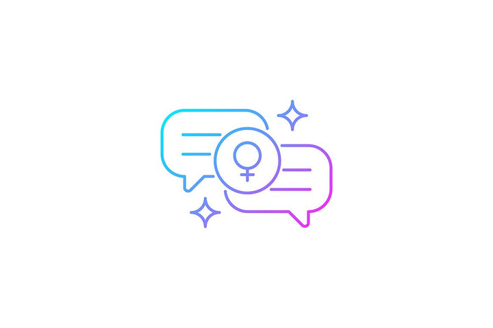 Feminism symbols gradient icons set for dark and light mode