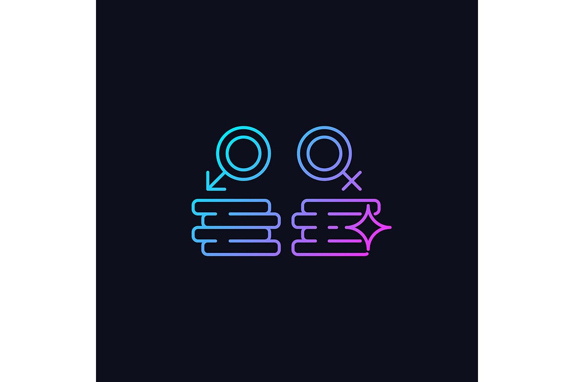 Feminism symbols gradient icons set for dark and light mode