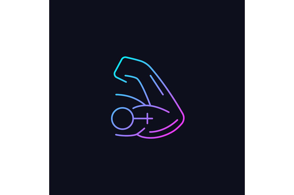 Feminism symbols gradient icons set for dark and light mode