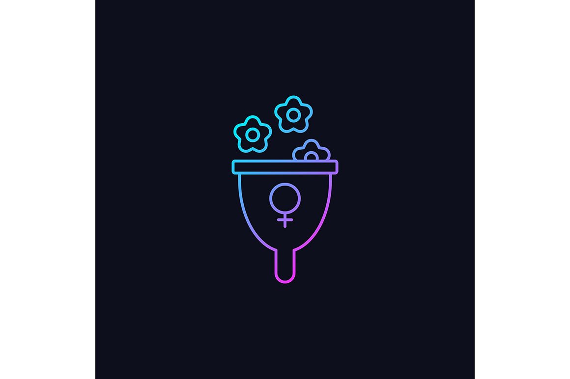 Feminism symbols gradient icons set for dark and light mode