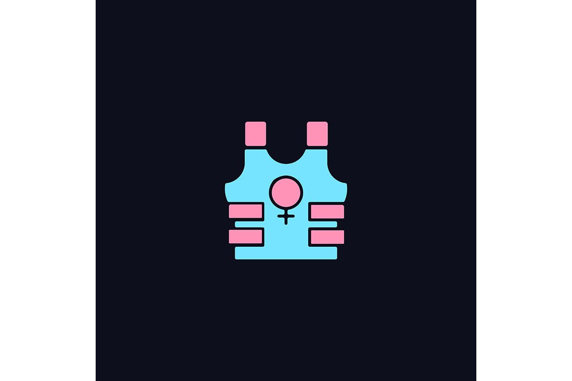 Feminism symbols light and dark theme RGB color icons set